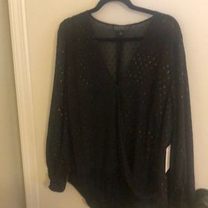 Eloquii Sheer Body Suit Multi Dots